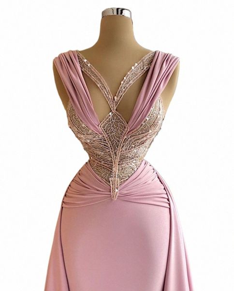 Dentelle Top Sexy Rose Soirée Dr Paillettes Pli Overskirt Corset Robe Robes De Bal Femmes Vêtements De Cérémonie Robes Plus Taille Fi q2jK #