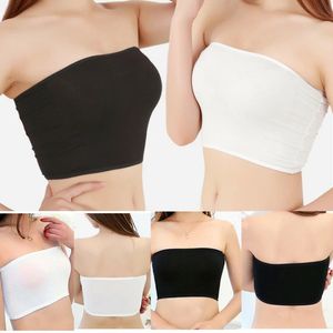 Kanten Tube-top Intimates Strapless BH Push-up Kleine Volledige cup Dames Dames Sport Ademend Bandeau Borstmaat Gratis Effen Wit Tops 4 stuks