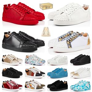 designer christians red bottoms Zapatos Mujeres Hombres shoes sneakers low splike loafers vintage luxury calf leather casual louboutins bottom trainer