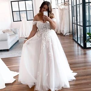 Kanten trouwjurk plus size trouwjurken lieverd vloer lengte elegant grote rustiek voor vrouwen grote elegante mouwloze aangepaste ma