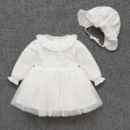 Robe de mariée blanche en dentelle pour bébé fille, ensemble de vêtements d'été et de printemps, robes pour filles, 240307