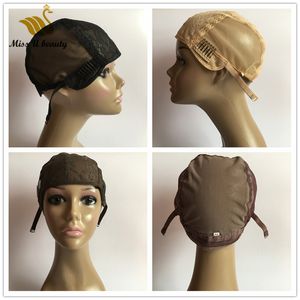 Bonnet en dentelle pour la fabrication de perruques FullLace FrontLace, cheveux faits à la main, noir, blond, marron, avec Clips, bretelles réglables