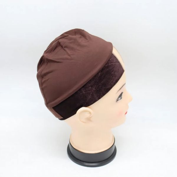 Bonnet de perruque en dentelle avec bandeau en velours pour annuler les patients, bonnets confortables et élastiques 240118