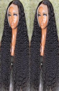 Perruques en dentelle 13x6 HD Brésilien Transparent Brésilien Brésilien Curly Ferm Human Hair Wig 30 40 pouces 250 densité frontal pour les femmes noires 76805041729868