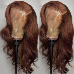 Lace Wigs 30 Inch Chocolate Brown Body Wave Front 13x4 13x6 HD al Braziliaans gekleurd mensenhaar 230210