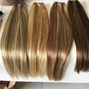 Perruques en dentelle 30 pouces Highlight Bundles Cheveux Raides Ombre Miel Blonde Vierge Remy Brun Brésilien 230417