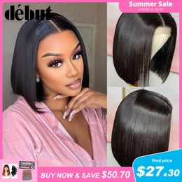 Lace Wigs 3D Lijmloze 13X4 Lace Front Bob Pruik HD Transparant Kant Frontale Menselijk Haar Pruiken Pre Geplukt Baby Haar Korte T Part Bone Bob Pruiken 230616