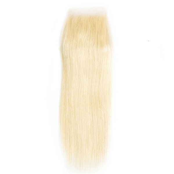 Pelucas de encaje 5 * 5 Cierre de encaje superior de seda Ash Blonde Base de seda de silicona Cierre de encaje de cabello humano con cabello de bebé Remy Cabello humano # 613 230329