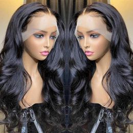Lace Wigs Body Wave 13x4 Transparant voorhaar Haar Braziliaanse voorgeplukte naadloos Natuurlijk360 Frontale pruik voor zwarte vrouwen babyhaar