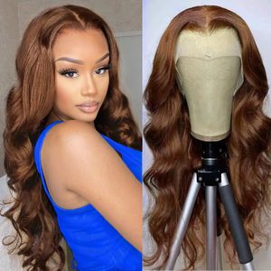 Kanten pruiken Body Wave Kanten Voorkant Pruiken Echt haar 13x4 HD Transparant Kant Frontale pruiken Braziliaanse highlights pruik Echt haar Bruin Bordeaux Pruik 231024