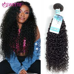 Perruques en dentelle brésilienne crépus cheveux bouclés faisceaux 3 4 pièces Remy armure humaine 30 pouces couleur naturelle Jerry Curl 230314