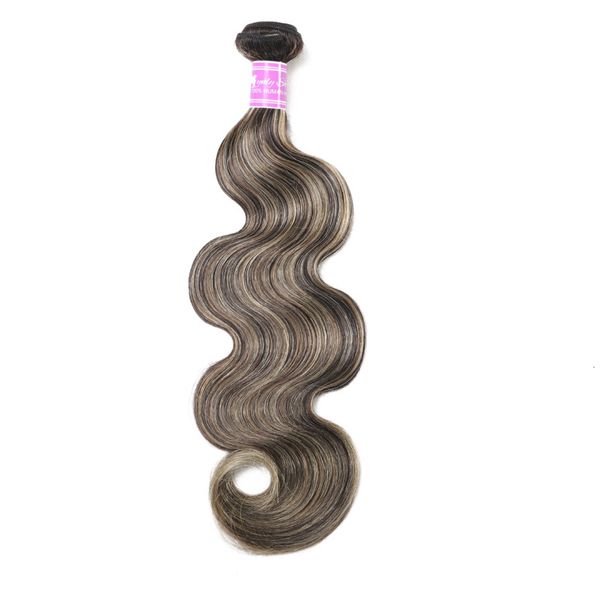 Perruques en dentelle Brown Highlight Body Wave Armure de cheveux humains 3 Bundles Brésiliens Remy Ombre Blonde Ondulés Tisse Coudre en Couleur Piano 230920