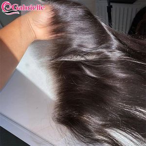 Pelucas de encaje Gabrielle 13x4 HD Frontal Cabello humano recto Cierres transparentes invisibles Solo Remy brasileño Pre arrancado 231115