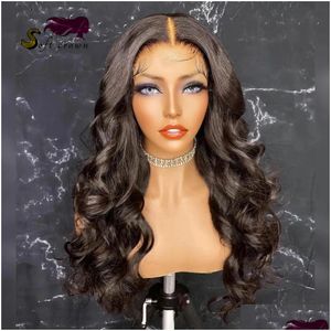 Lace Wigs Glueless is een synthetische voorpruik voor vrouwen met lange zwart krullend haar cosplay vlechten leveringsproducten OTPA7