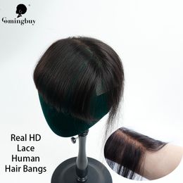 Lace Wigs Hair Bangs Only Human Remy Brésilien Avec Skin Melt Real HD Pour Les Femmes Noires Comingbuy Virgin 230728