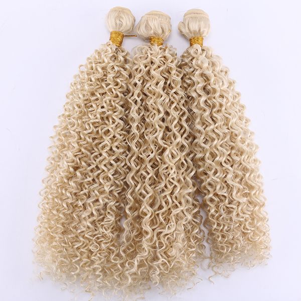 Lace Wigs Hair Bulks 100 GramPiece Brésilien Afro Kinky Curly Weave Bundles Couleur 613 Haute Température Synthétique s pour Femmes 230629