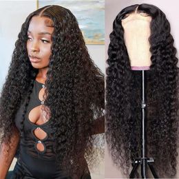 Lace Wigs Links 28 30 Inch13X4 Deep Wave Front Perruque de Cheveux Humains Eau Brésilienne Pour Femme Noire 250 Densité Bouclés Frontale