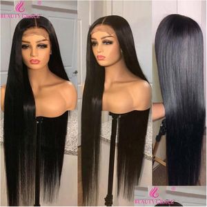 Lace Wigs Long Human Hair Wig 30 32 34 36 inch Bot Rechte sluiting 4x4 Braziliaan voor vrouwen DROP DRAP DELNIDE PRODUCTEN DHGTT