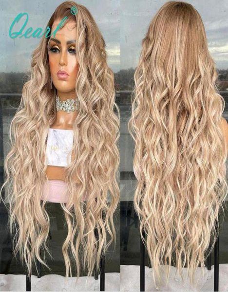 Pelucas de encaje Peluca de cabello humano rizado suelto 13x413x6 Caramelo Rubio claro Ombre Destacados Frente de color REmy 150 26quot28quot Qear6606996