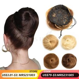 Pelucas de encaje MRS HAIR Bollos de cabello humano Garra en cola con cordón Piezas flexibles Updo Donut Chignon Clip para boda y espectáculo 231025