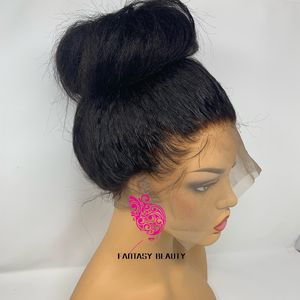 Lace Wigs Natural Black Light Yaki Straight 13x4 Deep Part Front Synthetisch Haar voor Vrouwen Pre Geplukt Baby 230609