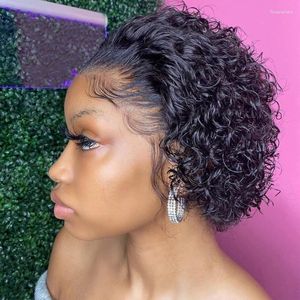 Lace Wigs Pixie Cut Wig Human Hair Short Bob Curly Front Brazilian