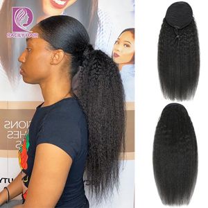 Perruques en dentelle Racily cheveux brésiliens Afro crépus queue droite Remy cordon queue 100% queue de cheveux humains cheveux naturels 231012