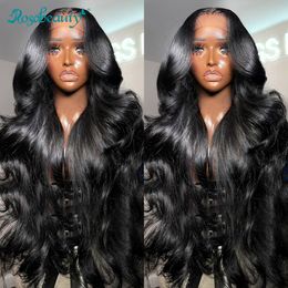 Lace Wigs RosaBeauty HD 13x6 Transparante lichaamsgolf frontale 30 34 inch 13x4 Braziliaanse menselijke haarafsluiting 250 Dichtheid 230505