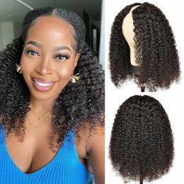 Lace Wigs v Deel Human Hair No Leave Out Glueless Braziliaanse Remy Curly For Women Sleep Kinky 230217