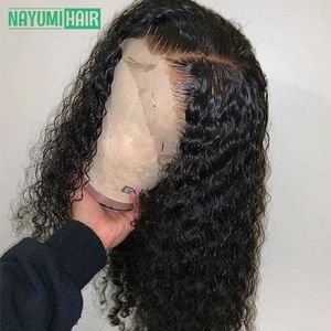 Lace Wigs Water Wave Short Bob Lace Front Haren Haarpruik 180% Dichtheid Maleisische pruiken voor zwarte vrouwen Glueless Deep Lace T Part Wig 230320