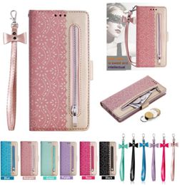 Étui en cuir à rabat magnétique avec fermeture éclair en dentelle pour Samsung Galaxy Note 10 Plus S21 S20 Plus S10 S9 S8 Plus S7 S6 Edge portefeuille de téléphone Etui5103777