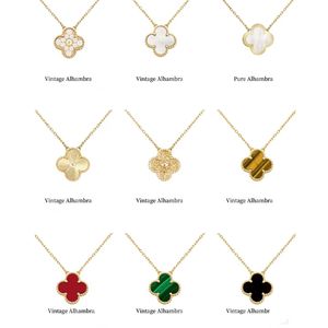 veters merk 15mm klaver mode charme enkele bloem cleef diamant agaat goud designer ketting voor vrouwen