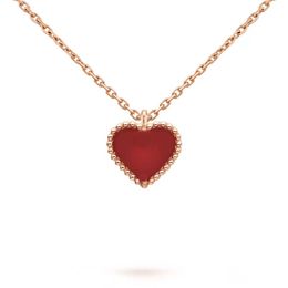 Lacets Sweet Heart Pendant Collier Designer Bijoux Colliers Love Colliers Four Leaf Clover Silver Silver Rose Gold Collier en forme de coeur rouge Gift For Womens Wedding