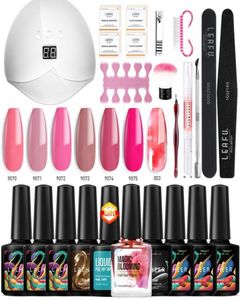 Lacheer 22 pièces Lot 36 W lampe à ongles Gel vernis ensemble sèche-ongles manucure tremper longue durée Led Gel vernis floraison fleur effet 5143674