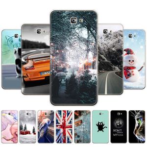 Voor Samsung J7 Prime 2 Case Silicone Soft TPU Galaxy Prime2 Back Cover G611 G611F 2018 5.5 Inch Winter sneeuw Kerst