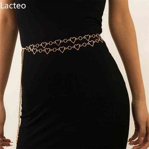 Lacteo – chaîne de corps pour femmes, Style coréen, cœur creux, amour, taille douce, Double couche, Simple, minimaliste, breloque en métal