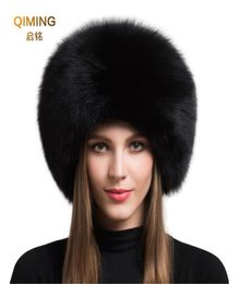 Mesdames 100 Real Fox Fur Hat Femmes Femmes hivernales Chauffeur de ski luxueux Ski auriculaire Earmouf