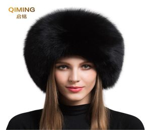 Dames 100 réel fourrure de renard chapeau femmes hiver chaud luxe Ski tête oreille plus chaud cache-oreilles y en peau de mouton chaud neige casquette 2010197606256