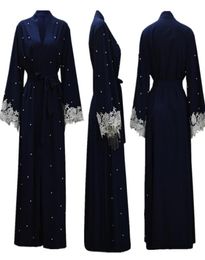 Mesdames Abaya Dubai Robe de mode musulmane dentelle Lace Large Lace Kaftan Ramadan Eid Islamic Clothing Abayas for Women Robes S2XL4706898