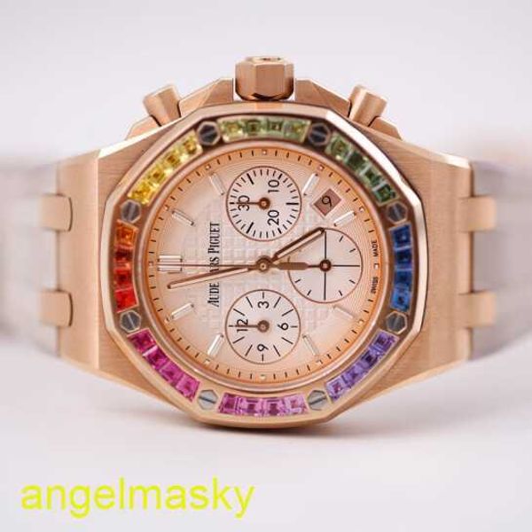 Damas AP MUBLITA RELAJA ROYAL OAK 26470/26331/15400/26320 Mecánico automático Reloj suizo Watch Sports Watch 26236or Rainbow Rough Diamond Diámetro de 37 mm