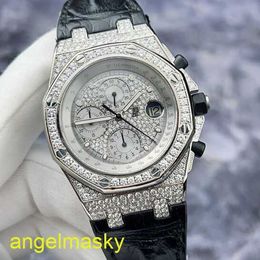 Ladies 'AP pols Watch Royal Oak Offshore Series 26067BC Originele Diamond Full Sky Star 18K Platinum Mens Watch 42mm