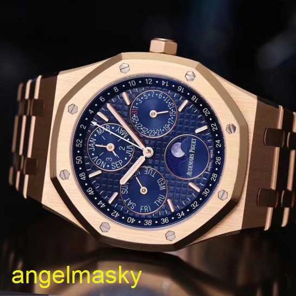 AP Wrist Watch Watch Royal Oak Series 26574ba Perpetual Calendar Mens Fashion Casual Back Transparent Mechanical Watch