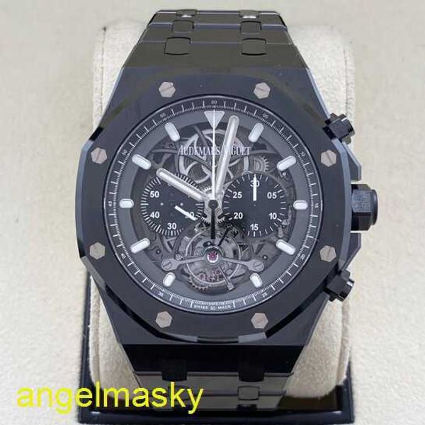 AP Wrist Watch Royal Oak Series All Black Ceramic 26343CE Tourbillon Cremplies en édition limitée