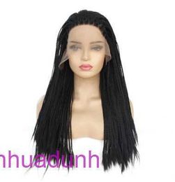 Mesdames Black Triple Traided Thunder Ghost Head Wig Chemical Fibre Fibre Lace Bandband Couvercle LW0021