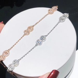 Dames Bracelet Gold Designer Dames Bracelet 925 Sterling Silver Figuur 8 Knoopt vol met diamanten Dames luxe armbandarmband licht