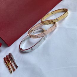 Bracelet dames Gold Diamond ￠ la mode Nouveaux m￩dailles d'or rose 316L Bracelet ￠ vis en acier inoxydable avec tournevis et bo￮te d'origine ne perdez jamais les bracelets