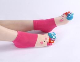 Dames dessin animé cochon distribution de tube court coton divisé automne hiver cinq chaussettes de doigt orteil à cinq orteils chaussettes qonob1267721