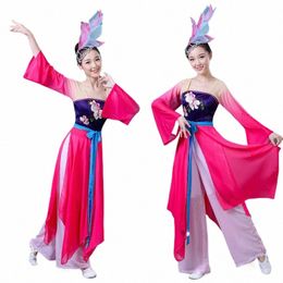 Dames Chinese stijl Han-dynastie kleding klassieke dansvoorstelling kleding Yangko kleding natial kleding podium n2yg #