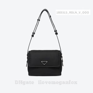 Cini de nailon reciclado para mujer con bolso bandolera pequeño Bolsos de moda Bolsos cruzados al hombro Negro Artículo n.º: 1BD313_RDLN_V_OOO