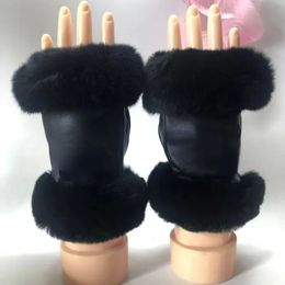 Gants classiques 100% en peau de mouton pour femmes, gants de styliste en cuir pour écran tactile, doux et chauds, sans doigts, 2478